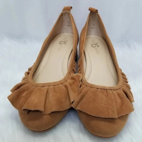 NWOT Yosi  Samra Suede Mustard Yellow Heels 9 - Picture 2 of 10